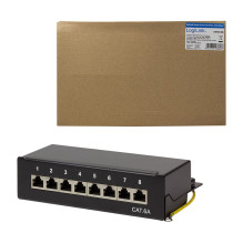 Patchpannel Desktop 8 Port Cat6A STP juoda LogiLink Patchpannel Desktop 8 Port Cat6A STP juoda LogiLink