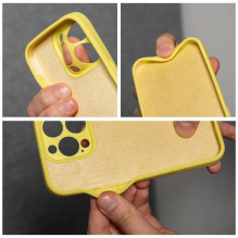 iPhone 11 silikoninis 2 mm dėklas (apsauga nuo kameros), geltonas