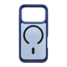 iPhone 17 Pro / 18 Pro dėklas Forcell F-Protect Smoke Hybrid Premium, suderinamas su MagSafe, tamsiai mėlynas