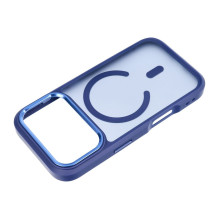 iPhone 17 Pro / 18 Pro dėklas Forcell F-Protect Smoke Hybrid Premium, suderinamas su MagSafe, tamsiai mėlynas