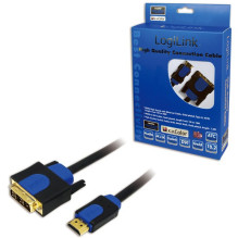 Logilink HDMI-DVI-Kabel Anschl. 18+1pin St / St 2.00m sw 1.4 Logilink HDMI-DVI-Kabel Anschl. 18+1pin St / St 2.00m sw 1.4