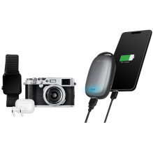 Powerbank 4.000 mAh, 1x USB-A, Handwärmer, metallgrau Powerbank 4.000 mAh, 1x USB-A, Handwärmer, metallgrau