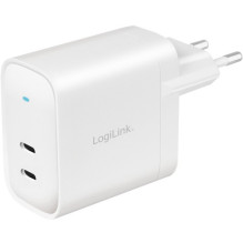 Įkroviklis LogiLink 2xUSB-C 40 W Baltas Įkroviklis LogiLink 2xUSB-C 40 W Baltas