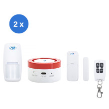 Pack of 2 wireless alarm system PNI Safe House PG600LR wireless connection, burglar alarm, wireless alarm, smart alert v