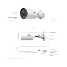 TP-LINK VIGI 4MP Outdoor Full-ColorPro 2.0 Bullet Network Camera, 4mm