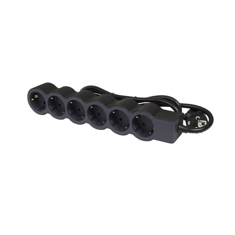 6-way extension cord Legrand with grounding 694566 (black, 3m)