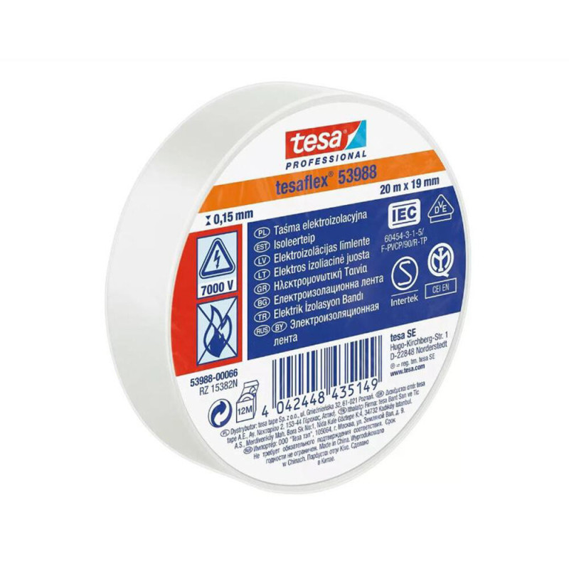 Insulating tape TESA (white) 20m x 19mm 53988-00066-00