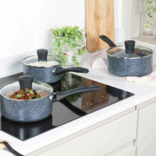 Russell Hobbs RH00847EU7 Nightfall Stone 3-Piece Saucepan Set Russell Hobbs RH00847EU7 Nightfall Stone 3-Piece Saucepan Set