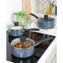 Russell Hobbs RH00847EU7 Nightfall Stone 3-Piece Saucepan Set Russell Hobbs RH00847EU7 Nightfall Stone 3-Piece Saucepan Set