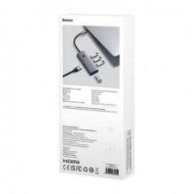 „Baseus UltraJoy“ USB šakotuvas, pilkas, 1xHDMI + 4xUSB 3.0 „Baseus UltraJoy“ USB šakotuvas, pilkas, 1xHDMI + 4xUSB 3.0