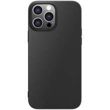 „Mocco“ minkštas matinis dėklas „iPhone 15“, juodas