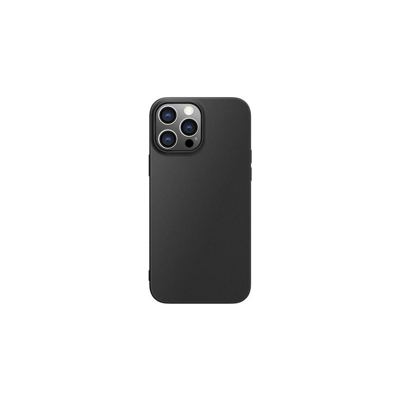 „Mocco“ minkštas matinis dėklas „iPhone 15“, juodas