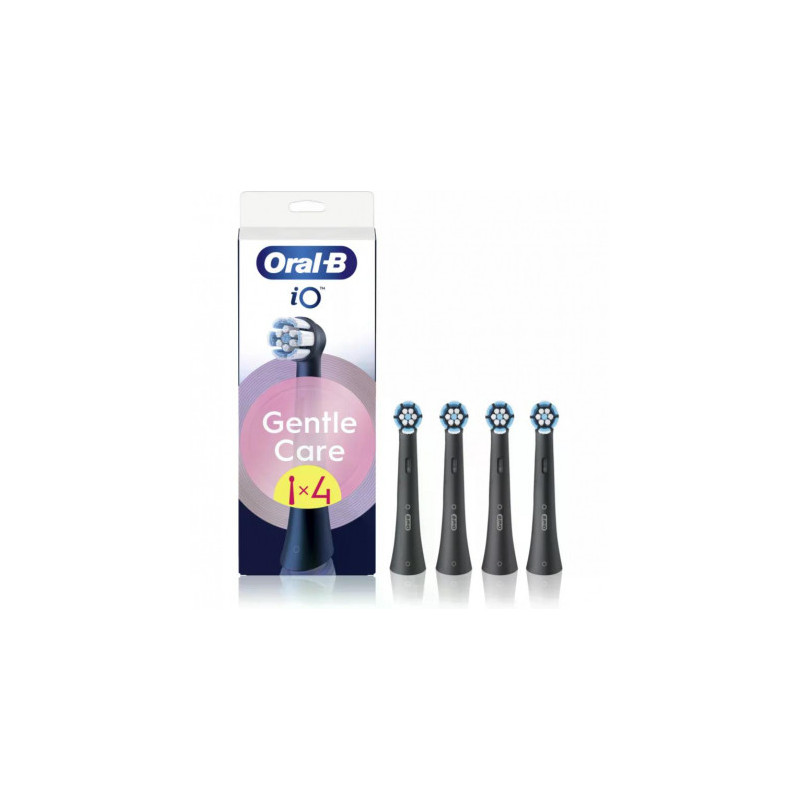 „Oral-B iO GentleCare“ dantų šepetėliai, juodi, 4 vnt. pakuotėje