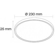 „Visional“ LED vandeniui atsparus šviestuvas 18 W, 3 laipsnių šviesos srauto, 2160 lm, IP44, Ø 230 x 25 mm