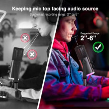 „Fifine AmpliGame AM8 RGB“, juodas