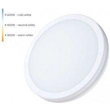 Visional LED Waterproof luminaire 30W, 3CCT, 3600Lm, IP65, Ø 300 x 55, W Visional LED Waterproof luminaire 30W, 3CCT, 3600Lm, IP65, Ø 300 x 55, W
