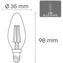 „Visional“ LED kaitrinė lemputė E14, C35, 6 W, 840 lm, 3000 K, 360°