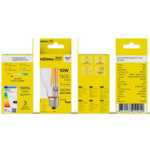 Visional LED Filament bulb E27, A60, 10W, 1300lm, 3000K, 360°