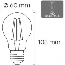 Visional LED Filament bulb E27, A60, 10W, 1300lm, 3000K, 360°