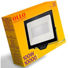 OLLO LED Moisture-resistant outdoor floodlight 100W, 10,000Lm, 4000K, IP65