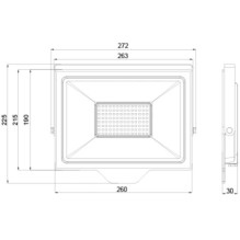 OLLO LED drėgmei atsparus lauko prožektorius 100 W, 10 000 lm, 4000 K, IP65