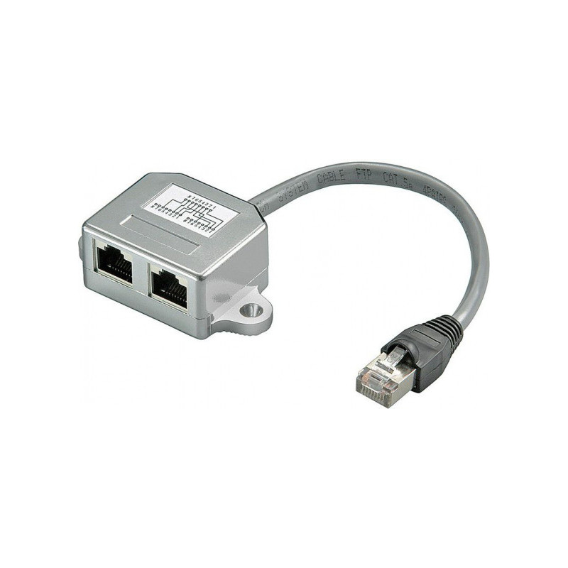 Goobay RJ45 T-Adapter CAT5 St- 2xBu Silver