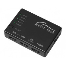„Media-Tech MT5207“ 5xHDMI jungiklis 4K „Media-Tech MT5207“ 5xHDMI jungiklis 4K