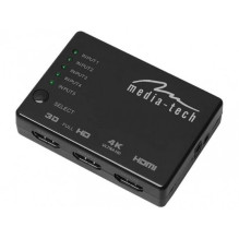 „Media-Tech MT5207“ 5xHDMI jungiklis 4K „Media-Tech MT5207“ 5xHDMI jungiklis 4K