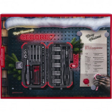 Gedore Advent Calendar 2025, tool set black / red, 51pcs 1 / 4"