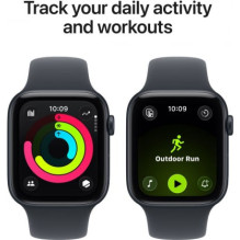 „Apple Watch SE 3“ 40 mm „Midnight“ / „Midnight“ sportinis dirželis – M / L „Apple Watch SE 3“ 40 mm „Midnight“ / „Midnight“ sportinis dirželis – M / L