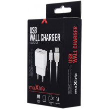 maXlife MXTC-01 1x USB 1A White + USB-C maXlife MXTC-01 1x USB 1A White + USB-C