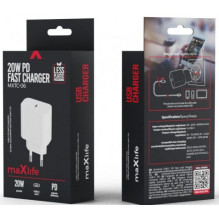 maXlife MXTC-06 PD QC 1x USB-C 20W White maXlife MXTC-06 PD QC 1x USB-C 20W White