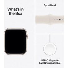 „Apple Watch SE 3“ 44 mm „Starlight“ / „Starlight“ sportinis dirželis – M / L