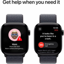 „Apple Watch Series 10 Cellular“ 42 mm juodos spalvos / rašalinis dirželis „Apple Watch Series 10 Cellular“ 42 mm juodos spalvos / rašalinis dirželis