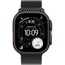 „Apple Watch Ultra 3“ (49 mm), juodas titano spalvos / juodas titano Milano dirželis – vidutinio dydžio „Apple Watch Ultra 3“ (49 mm), juodas titano spalvos / juodas titano Milano dirželis – vidutinio dydžio