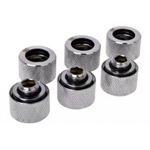„Alphacool“ HT vamzdžio jungtis 1/4' ant 16 mm chromo, 6 vnt. pakuotėje