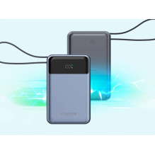 CANYON išorinė baterija OnPower 600 su integruotu laidu, 20000 mAh, PD65W, tamsiai pilka CANYON išorinė baterija OnPower 600 su integruotu laidu, 20000 mAh, PD65W, tamsiai pilka