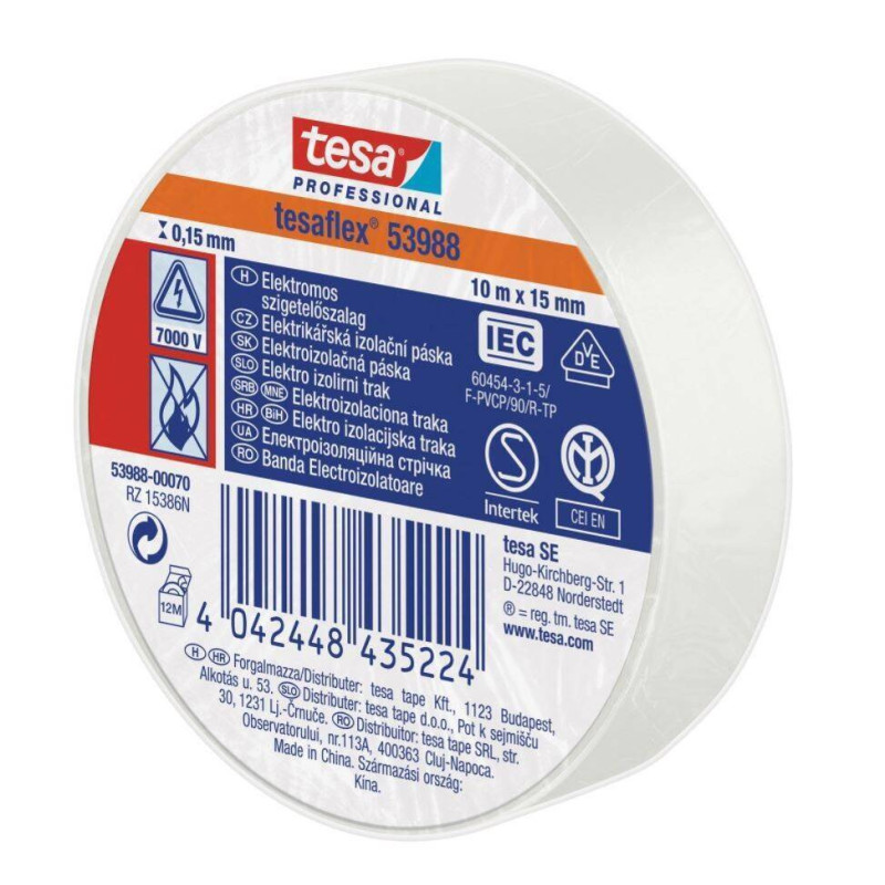 Insulating tape TESA (white) 10m x 15mm 53988-00065-00