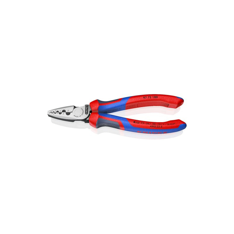 Antgalių užspaudimo replės Knipex 97 72 180 (0,25-16mm²)