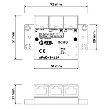 3 prievadų komutatorius ATTE XPOE-3-11A