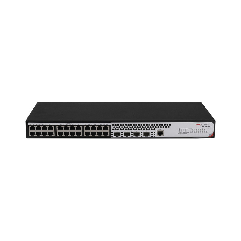 Komutatorius 28 prievadų Hikvision DS-3E2528-H (24x1000Mbps, 4xSFP, L2 valdomas, VLAN, RSTP)
