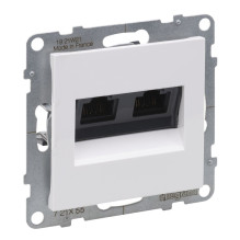 White 2x RJ45 UTP 6A socket...
