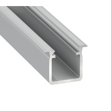 Aluminum recessed profile for Lumines LED strips (gray, recessed, 2m)