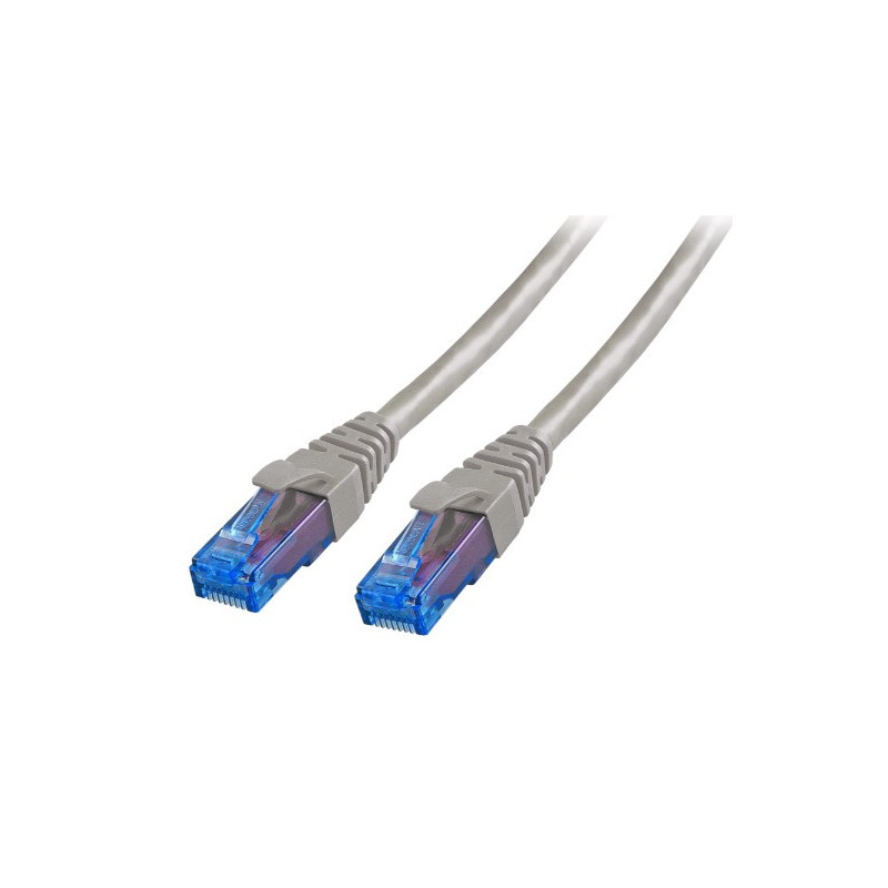 Patch cable (1m, UTP, CAT6A, LSHZ, gray, fire resistant)
