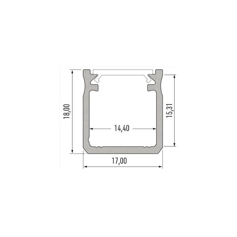 Aluminum surface profile for Lumines LED strips Y (black, 3m)