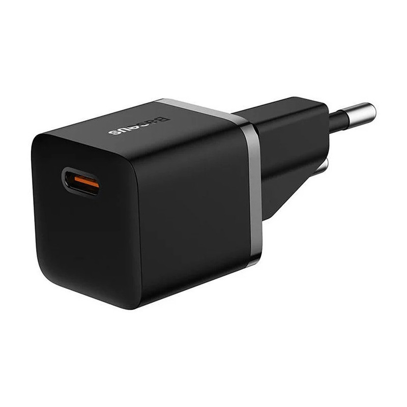 Sieninis įkroviklis BASEUS CCGN050101 (GaN5 mini, 20W, USB-C, QC3.0, juodas)
