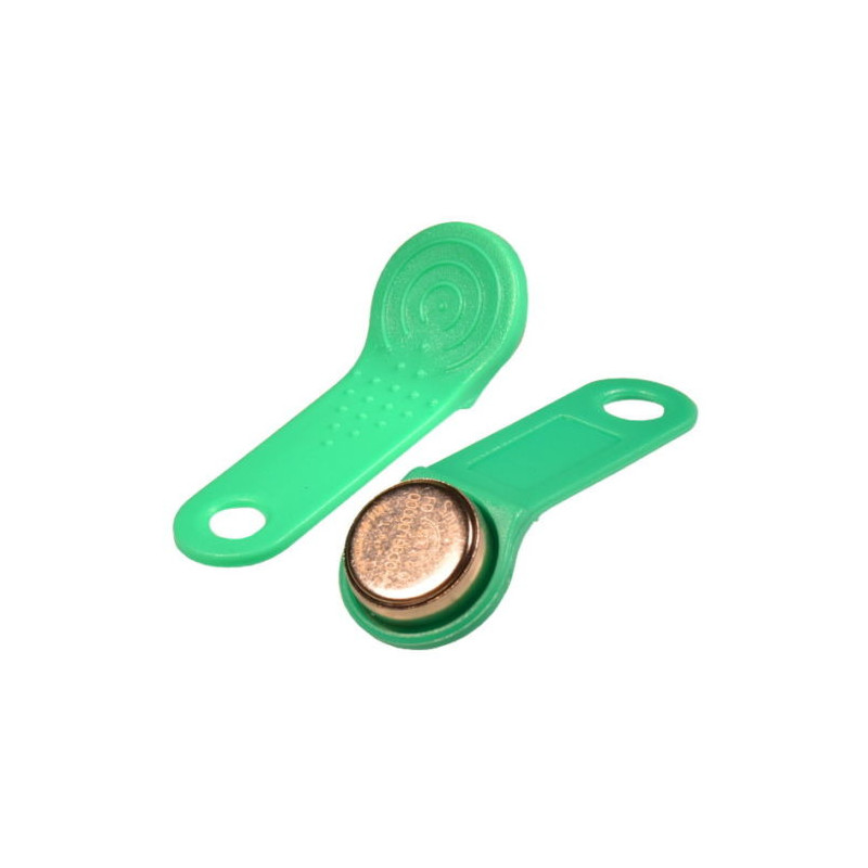 Green Dallas key iButton DS1990A-F5 with holder
