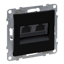 Black 2x RJ45 UTP 6A socket...