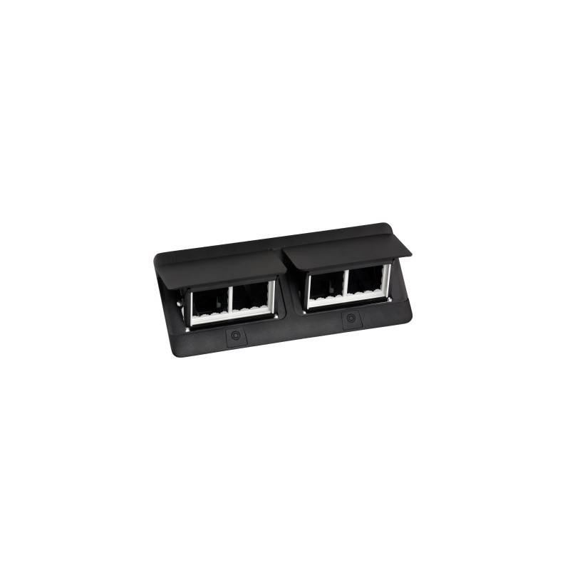 Įleidžiama modulinė dėžutė 2x4 mod. Legrand 654005 (metalinė, juoda)