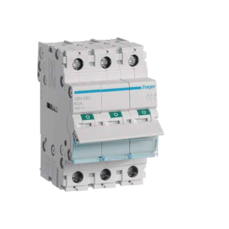 Kirtiklis Hager SBN380 (3P, 80A, 400V, 3 mod.)